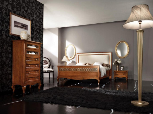Bedroom furniture set suite Italian furniture nightstand solid wood 3-piece set