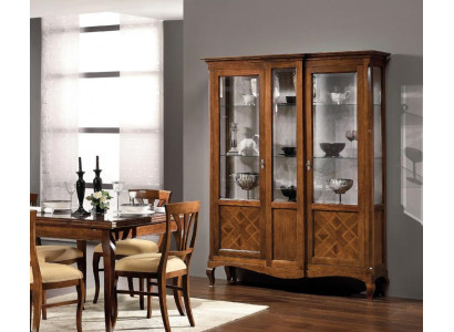 Showcase wood luxury cabinets classic sideboard cabinet furniture Italian brown