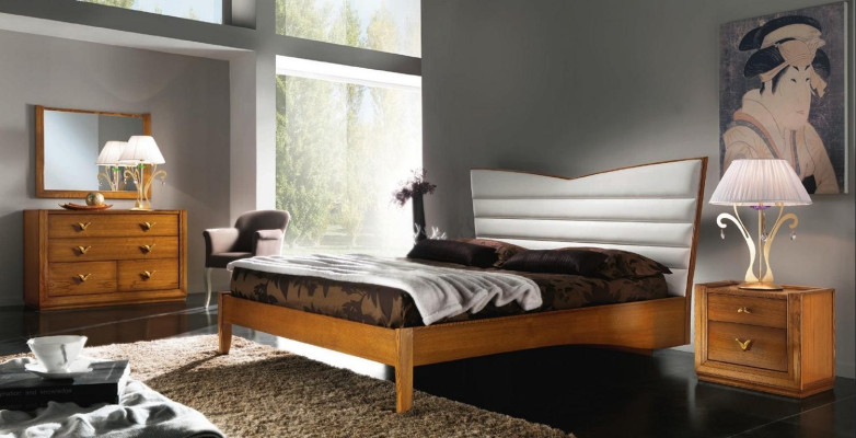 Luxury set bedroom bed nightstand double hotel beds upholstery design 3-piece set.