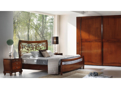 Bedroom bed nightstand beds double hotel design wood set 3-piece set.
