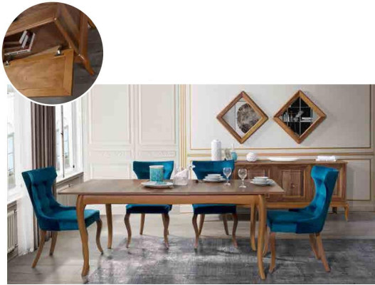Complete set dining table 4x chairs dining room set dining group wooden table tables 6-piece.