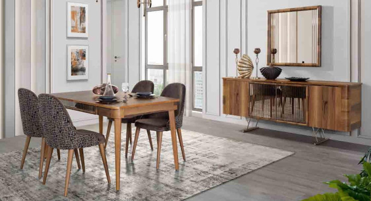 Table Design Chairs 5-piece Dining Room Wood Tables Dining Set Chair Group New