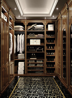 Walk-in closet luxury dressing room classic wardrobe custom-made