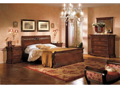5-piece bedroom furniture set bed 2 nightstands dresser with mirror brown new