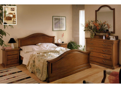 Bed nightstand cabinet wardrobe bedroom dresser natural wood new set 5-piece.