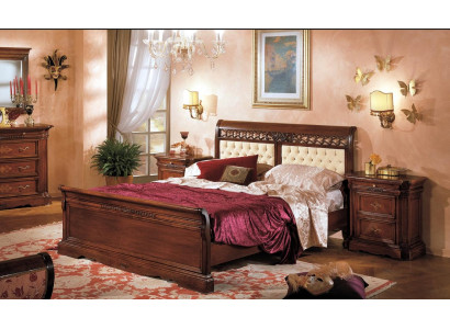 Bedroom bed nightstand wardrobe dresser hotel double new set 3-piece.