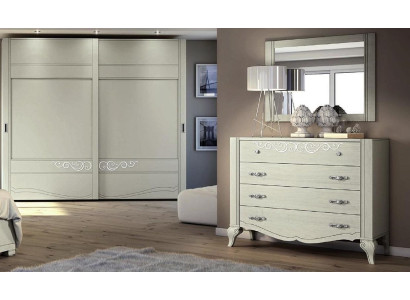 Dresser Mirror Cabinet Dressers Shelf Console Furniture Wooden Cabinet Italy Set 2-piece.