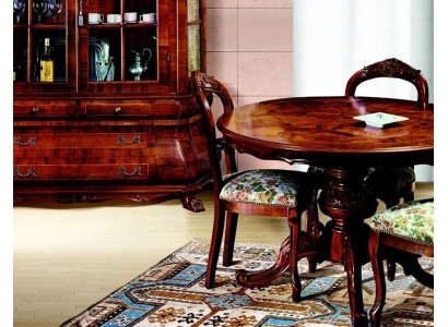 Round dining table, extendable dining table, luxury wood, Italian furniture.