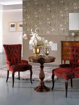 Living room armchairs luxury armchair chair wood brown Italian furniture upholstery