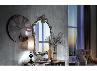 Mirror Classic Wall Mirror Wood Design Silver Living Room Italy Furniture