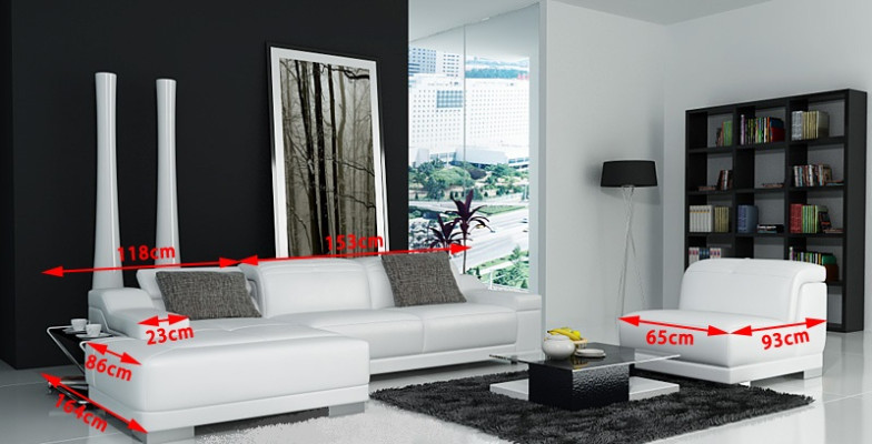 Modern sofa corner set L-shaped upholstered seat corner couch + armchair corner sofa