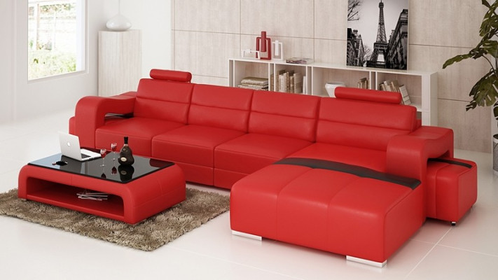 Couch Upholstery Set Living Area Design Corner Sofa Leather New L Shape