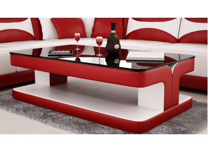 Modern leather coffee table, table, modern glass table, design tables, glass.
