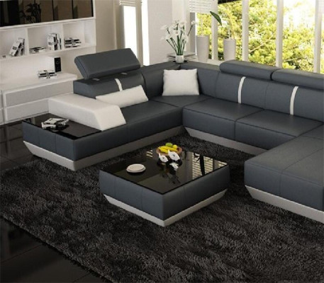 Padded sofa tables black coffee table glass table side modern