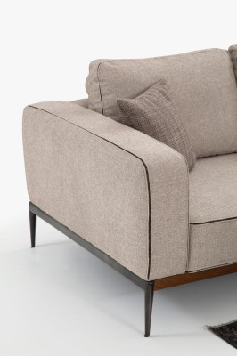 Sofa Set 221-Seater Sofa Suite Beige Sofas Armchair Modern Set