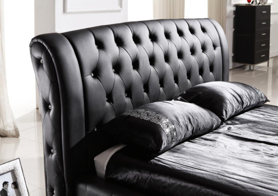 Modern hotel design bed XXL beds luxury double leather Chesterfield