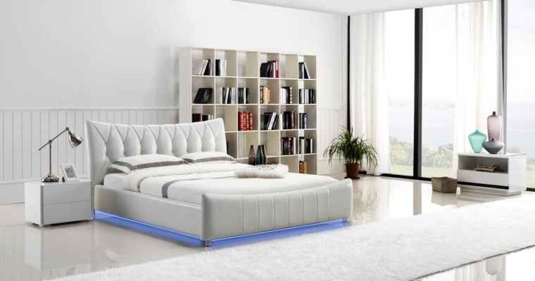 Modern design bed XXL beds hotel luxury style double leather 140 160