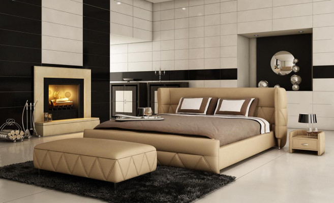 Modern design bed hotel XXL beds luxury style double leather 140 160 180x200cm