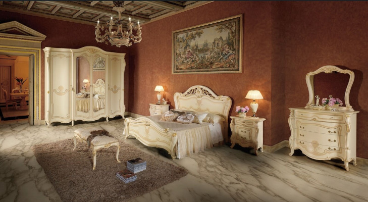 Bedroom Design Luxury Set Beds Sets Bed Nightstand Wardrobe 7 pcs.