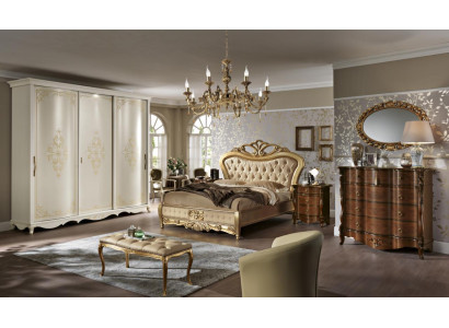 Bed double beds nightstand wardrobe dresser bedroom furniture 5-piece set.