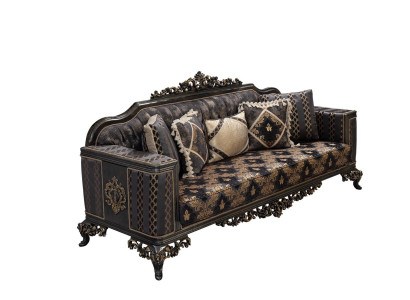 Chesterfield 3-Seater Designer Sofa Luxury Upholstered Sofas Couches Fabric Textile New