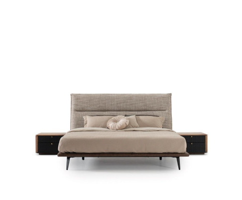 Italian bedroom bed 2x nightstand 3-piece luxury style modern