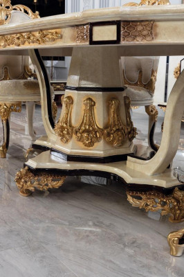 Classic luxury table wood tables baroque rococo antique style dining living room new