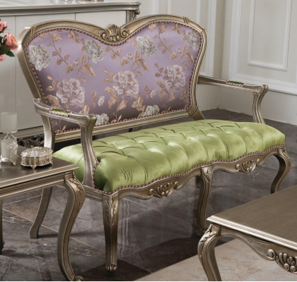 Baroque Rococo Bench Sofa Colorful Benches Couch Classic Furniture Chesterfield