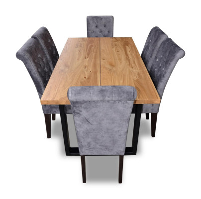 Modern dining table wooden dining room set 6x chair set chairs 7 piece set new