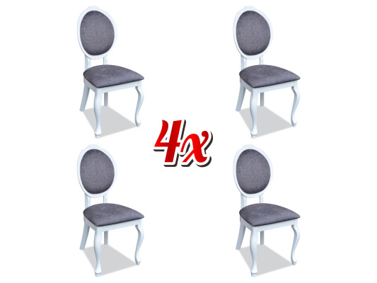 Chairs 4x Chair Set Real Wood Upholstered Seat Dining Room Set Lean Chairs New