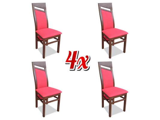 Designer wood textile upholstered chairs dining room fabric set of 4 armchair chairs