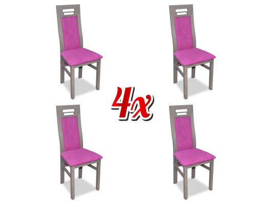 Complete Set K65 4x Designer Chair Set Dining Room Textile Upholstered Seat Chairs