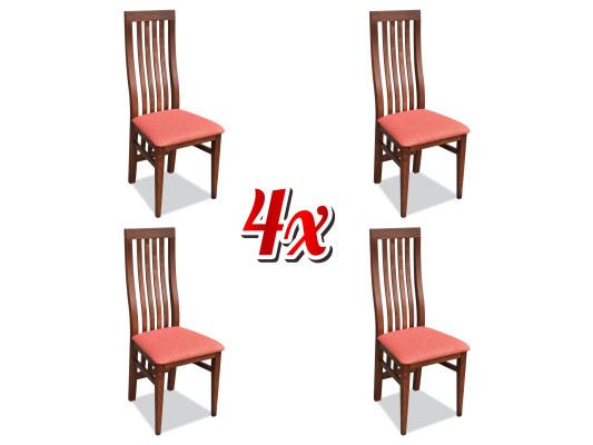 Armchair Upholstered Chairs Dining Wood, Fabric Set 4x Designer Leather Chair
