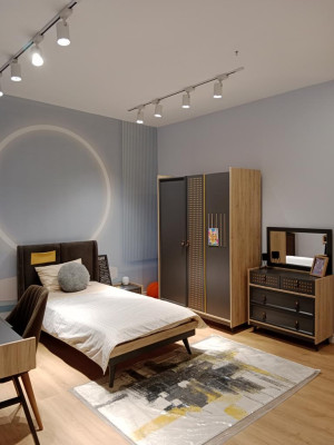 Stylish bedroom set designer youth room furniture bed + nightstand