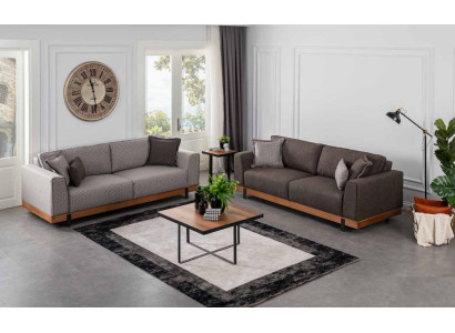 Luxury Sofa Set Brown Sofa 3+3 Seater Fabric Sofa Luxury Design