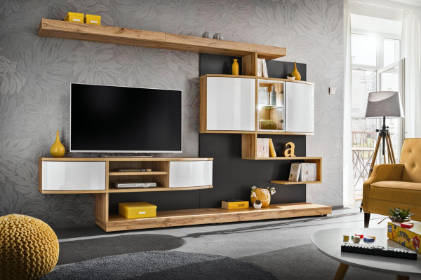 Brown wall unit furnishing luxury living room designer TV stand furniture new
