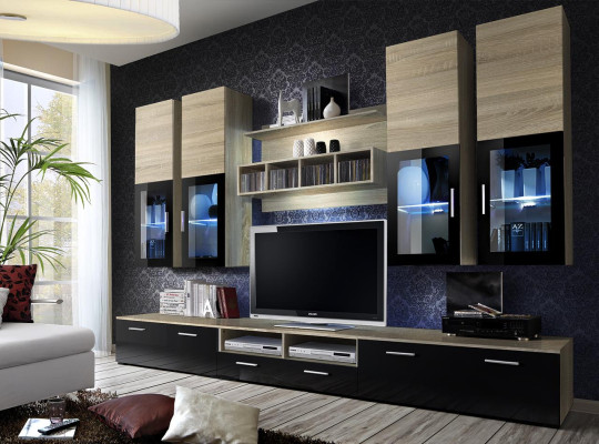 Living room complete TV stand design wall cabinet luxury wall unit furniture new