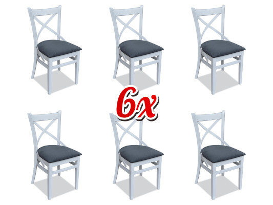 Complete set group dining chair group 6x pieces dining room chair set with armchairs