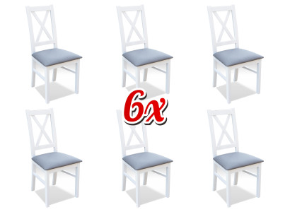 Set wood textile armchair 6x chairs dining group design dining room chair solid wood