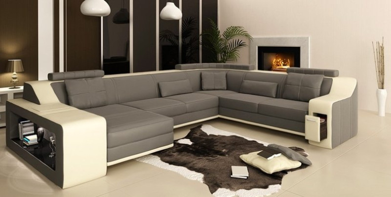 Modern living room landscape upholstered corner sofa couch corner set textile