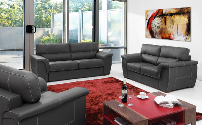 Leather design couch upholstery seating set sofa 2+1+1 leather sofas new
