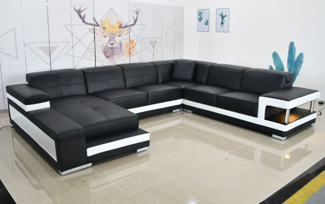 Leather sofa, sofa, modern upholstery, leather design, corner sofa, couch, textile living area.