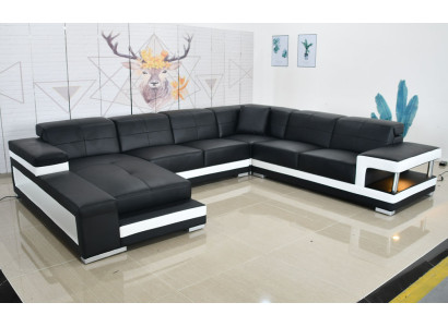 Leather sofa, sofa, modern upholstery, leather design, corner sofa, couch, textile living area.