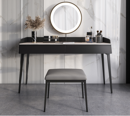 Modern Black Vanity Table Wooden Dresser Designer Makeup Table New