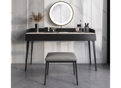 Modern Black Vanity Table Wooden Dresser Designer Makeup Table New