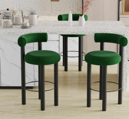 Green Modern Bar Stool Designer Lounge Chair Stylish Armchair
