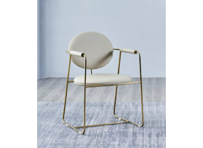 White dining room chair designer stainless steel chair single-seater modern furniture