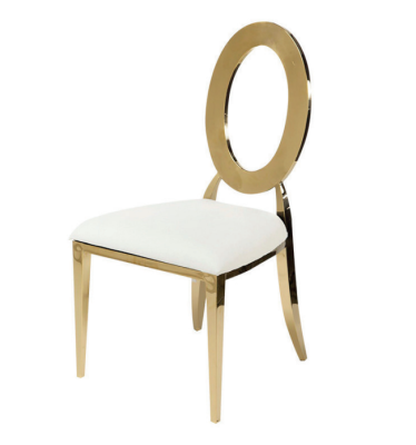 Gold-white luxurious chair high chair dining room faux leather chairs wood