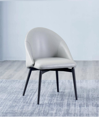 White dining room faux leather chair luxury single-seat wood upholstered chairs