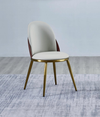 White-Golden Chair Stylish Single-Seater Upholstered Chairs Stainless Steel Chairs